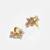 Gold plated kundan grey beaded necklace set with maang tikka and haathphool