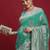 Teal ethnic motifs banarasi fastive saree