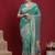 Teal ethnic motifs banarasi fastive saree