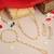 Gold plated kundan white beaded necklace set with haathphool