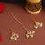 Gold plated kundan green and white beaded maang tikka with earrings