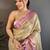 Cream woven design zari silk blend kanjeevaram saree