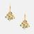 Gold plated kundan green and white beaded maang tikka with earrings