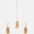 Gold plated kundan blue stone maang tikka with earrings