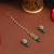 Gold plated kundan green beaded maang tikka with earrings