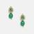 Gold plated kundan green beaded maang tikka with earrings