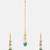 Gold plated kundan green beaded maang tikka with earrings
