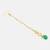 Gold plated kundan green beaded maang tikka with earrings