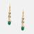 Gold plated kundan green beaded maang tikka with earrings