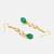 Gold plated kundan green beaded maang tikka with earrings