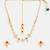 Gold plated kundan pink stone necklace set with maang tikka
