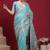 Blue ethnic motifs banarasi fastive saree