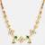 Gold plated kundan green stones necklace set with maang tikka and haathphool