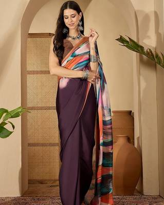 Multicolor multi satin printed sarees 1