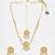 Gold plated kundan green beaded necklace set with maang tikka