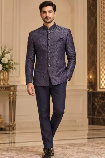 Blue jodhpuri bandhgala ethnic wear