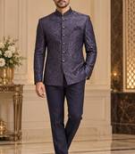 Blue jodhpuri bandhgala ethnic wear