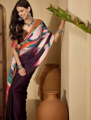 Multicolor multi satin printed sarees 4