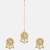 Gold plated kundan green beaded necklace set with maang tikka