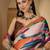 Multicolor multi satin printed sarees