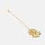 Gold plated kundan green beaded necklace set with maang tikka