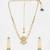 Gold plated kundan green beaded necklace set with maang tikka
