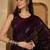 Purple embellished saree with unstitched blouse