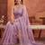Lavender floral beads and stones tissue designer saree