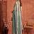 Teal floral embroidered tissue designer saree