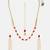 Gold plated kundan red stones necklace set with maang tikka and haathphool