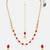 Gold plated kundan red stones necklace set with maang tikka and haathphool