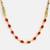 Gold plated kundan red stones necklace set with maang tikka and haathphool