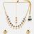 Gold plated kundan blue stones necklace set with maang tikka and haathphool