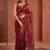 Maroon floral embroidered tissue designer saree