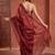 Maroon floral embroidered tissue designer saree
