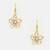 Gold plated kundan white stones floral maang tikka with earrings
