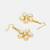 Gold plated kundan white stones floral maang tikka with earrings