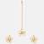 Gold plated kundan white stones beaded floral maang tikka with earrings