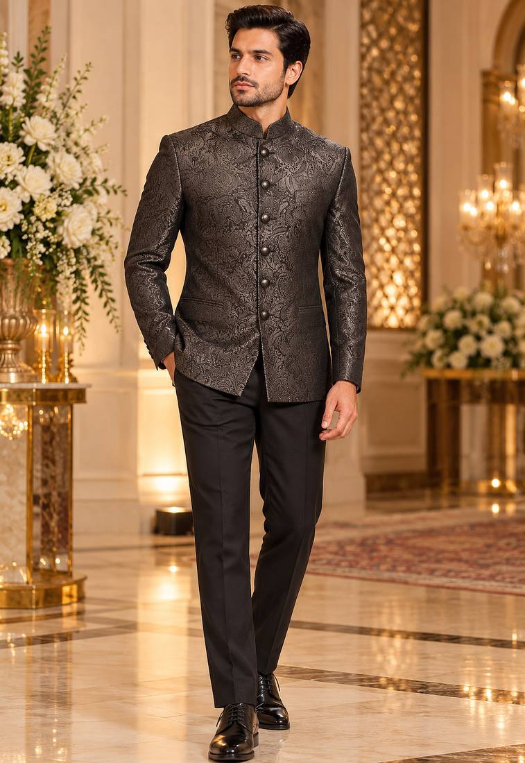 Black jodhpuri bandhgala ethnic wear