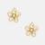 Gold plated kundan white stones beaded floral maang tikka with earrings