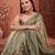Olive floral embroidered tissue designer saree