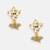 Gold plated kundan grey beaded maang tikka with earrings