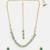 Gold plated kundan turquoise stones necklace set with maang tikka
