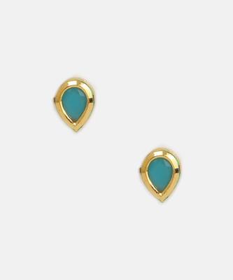 Gold plated kundan turquoise stones necklace set with maang tikka 4