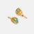 Gold plated kundan turquoise stones necklace set with maang tikka