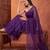 Purple floral embroidered tissue designer saree