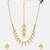 Gold plated kundan mint green stones necklace set with maang tikka and haathphool