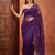 Purple floral embroidered tissue designer saree