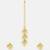 Gold plated kundan mint green stones necklace set with maang tikka and haathphool