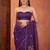 Purple floral embroidered tissue designer saree